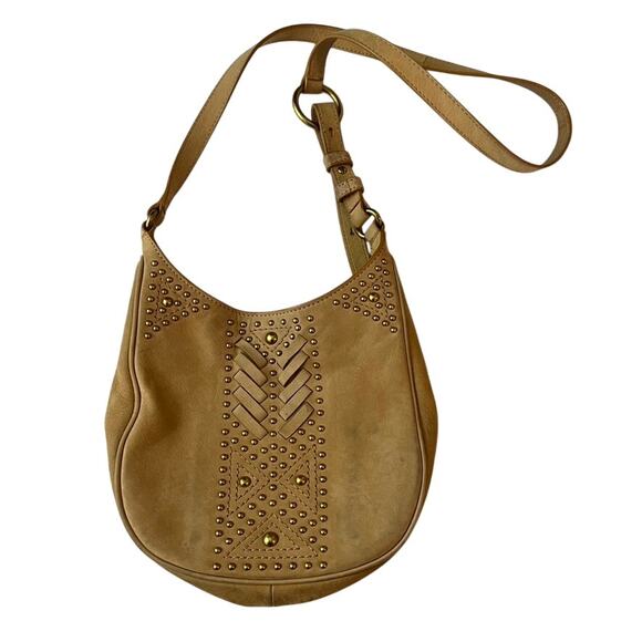 Frye Leather Studded Purse Bag Tan - Picture 1 of 13
